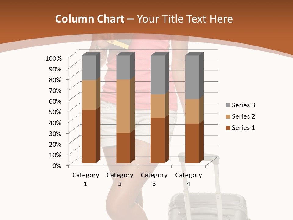 A Woman With A Suitcase And A Book Powerpoint Template PowerPoint Template