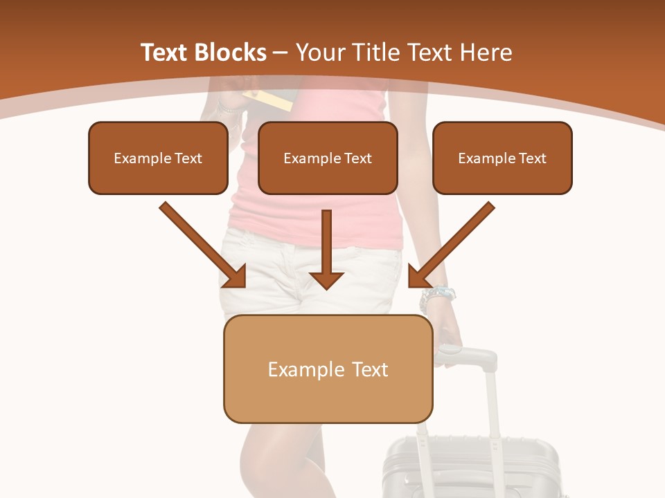 A Woman With A Suitcase And A Book Powerpoint Template PowerPoint Template
