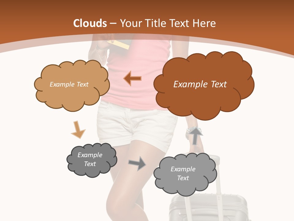 A Woman With A Suitcase And A Book Powerpoint Template PowerPoint Template