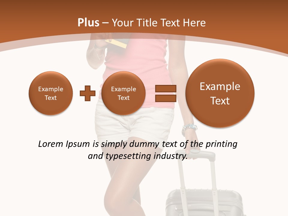 A Woman With A Suitcase And A Book Powerpoint Template PowerPoint Template