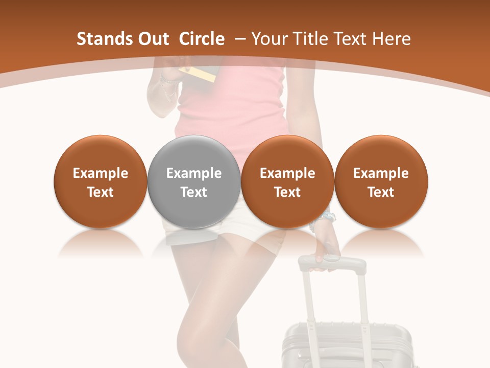 A Woman With A Suitcase And A Book Powerpoint Template PowerPoint Template
