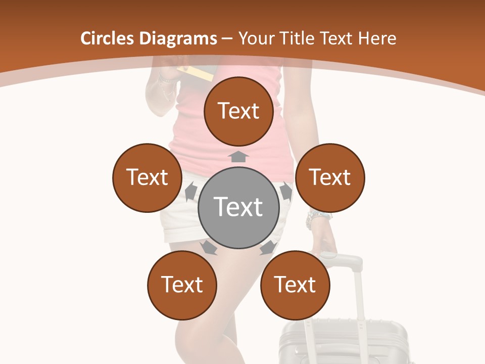 A Woman With A Suitcase And A Book Powerpoint Template PowerPoint Template