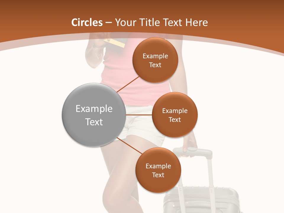 A Woman With A Suitcase And A Book Powerpoint Template PowerPoint Template