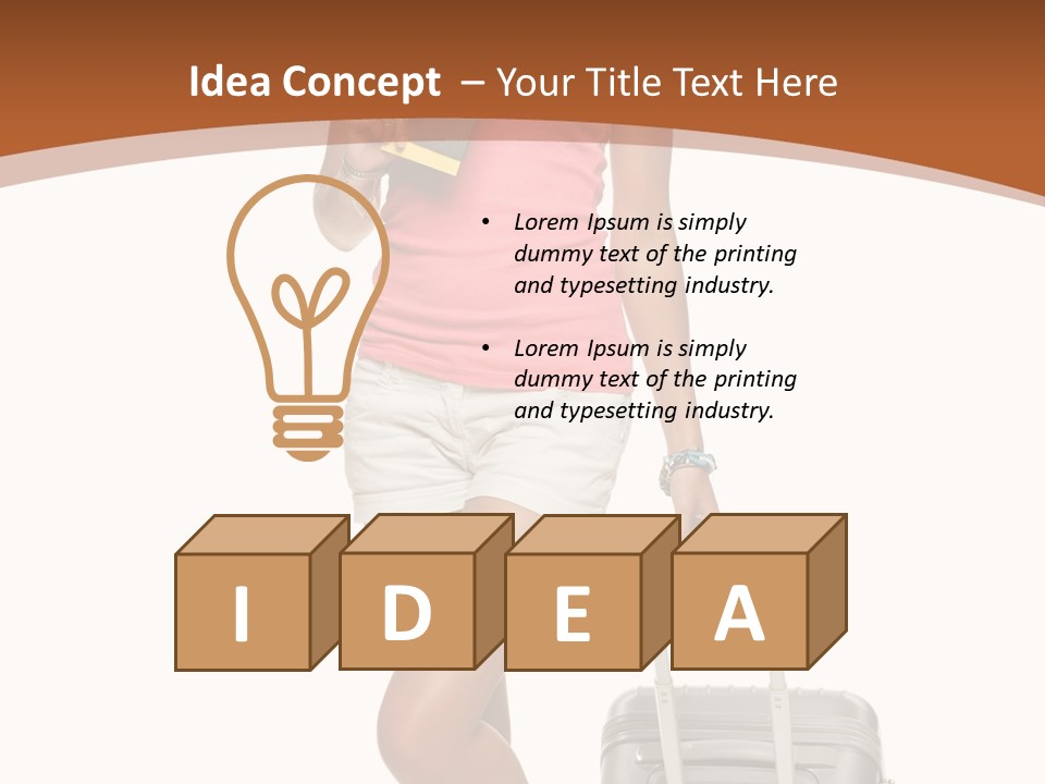 A Woman With A Suitcase And A Book Powerpoint Template PowerPoint Template