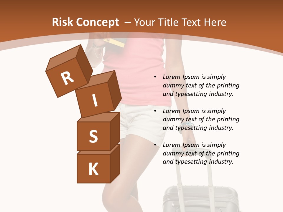 A Woman With A Suitcase And A Book Powerpoint Template PowerPoint Template