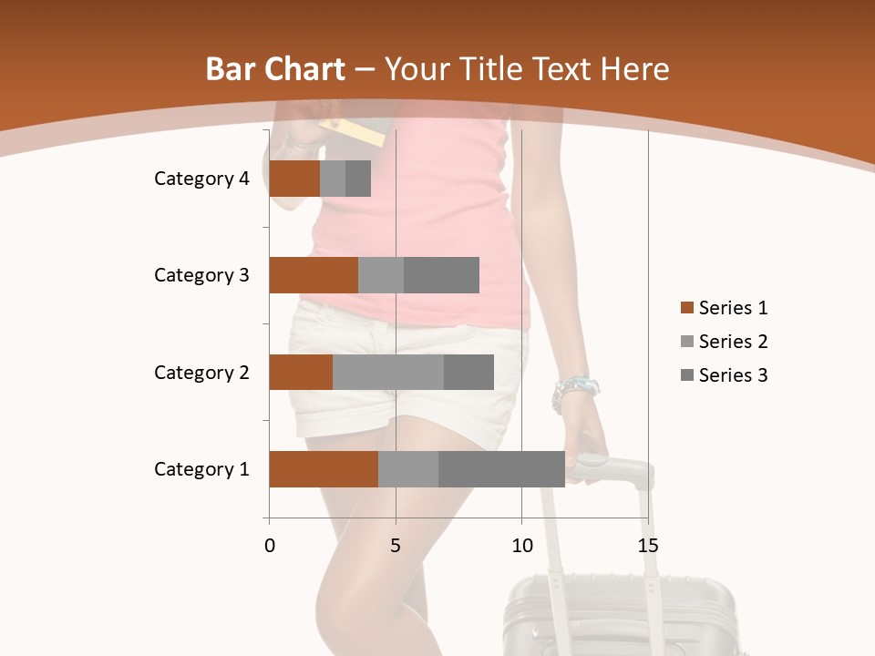A Woman With A Suitcase And A Book Powerpoint Template PowerPoint Template