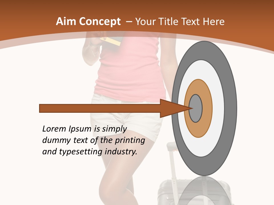 A Woman With A Suitcase And A Book Powerpoint Template PowerPoint Template