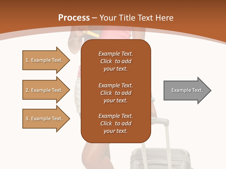 A Woman With A Suitcase And A Book Powerpoint Template PowerPoint Template