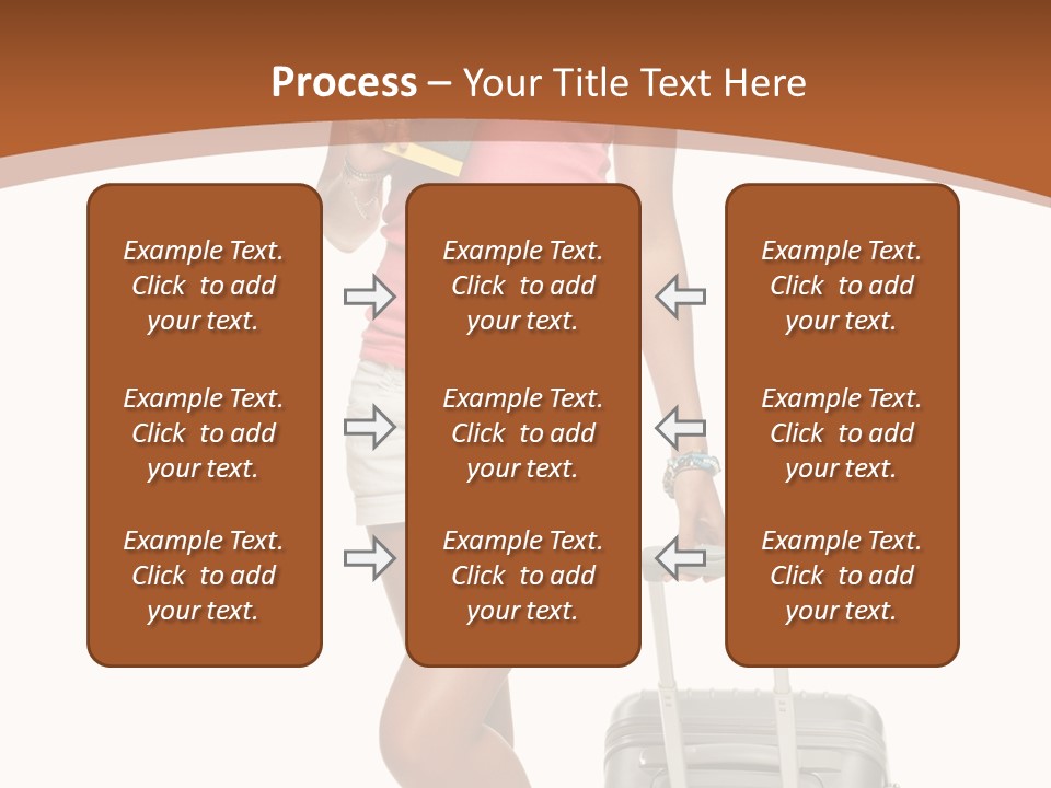 A Woman With A Suitcase And A Book Powerpoint Template PowerPoint Template