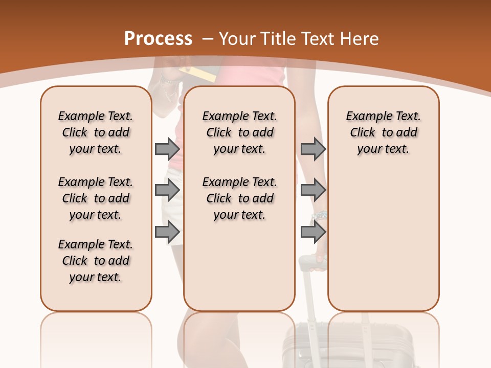 A Woman With A Suitcase And A Book Powerpoint Template PowerPoint Template