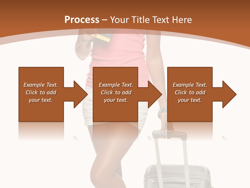 A Woman With A Suitcase And A Book Powerpoint Template PowerPoint Template