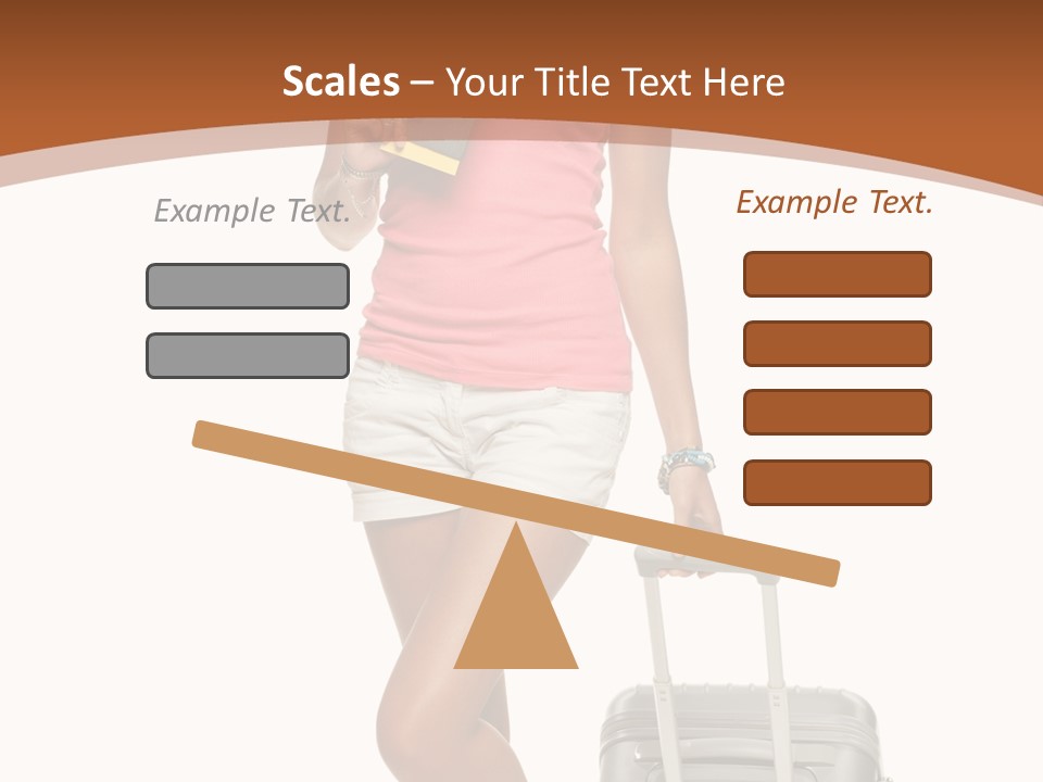 A Woman With A Suitcase And A Book Powerpoint Template PowerPoint Template