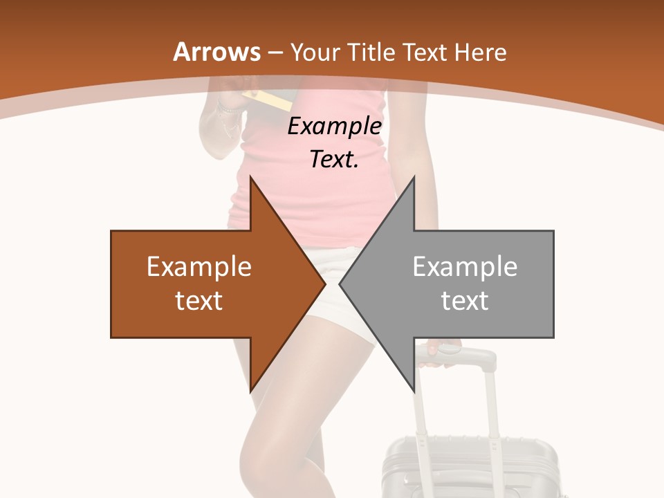 A Woman With A Suitcase And A Book Powerpoint Template PowerPoint Template