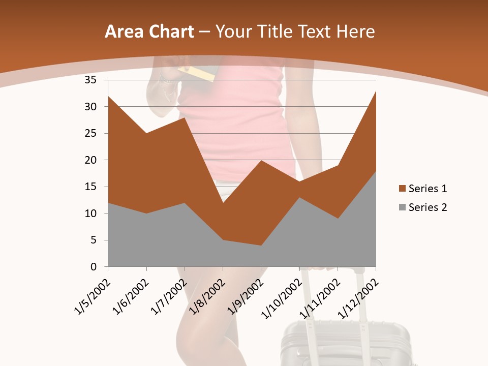 A Woman With A Suitcase And A Book Powerpoint Template PowerPoint Template
