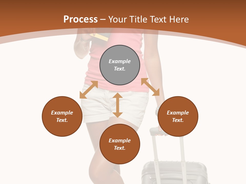 A Woman With A Suitcase And A Book Powerpoint Template PowerPoint Template