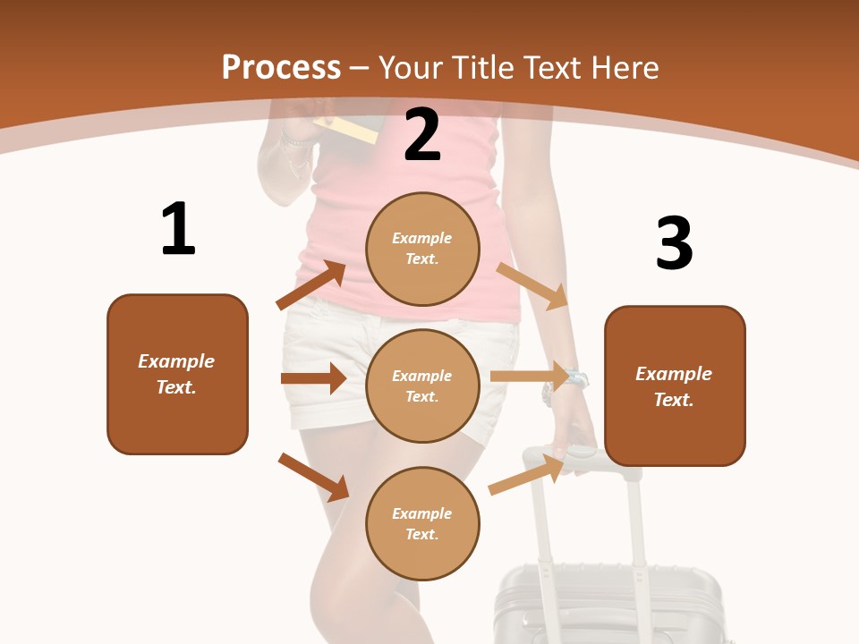 A Woman With A Suitcase And A Book Powerpoint Template PowerPoint Template