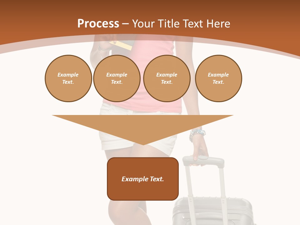 A Woman With A Suitcase And A Book Powerpoint Template PowerPoint Template