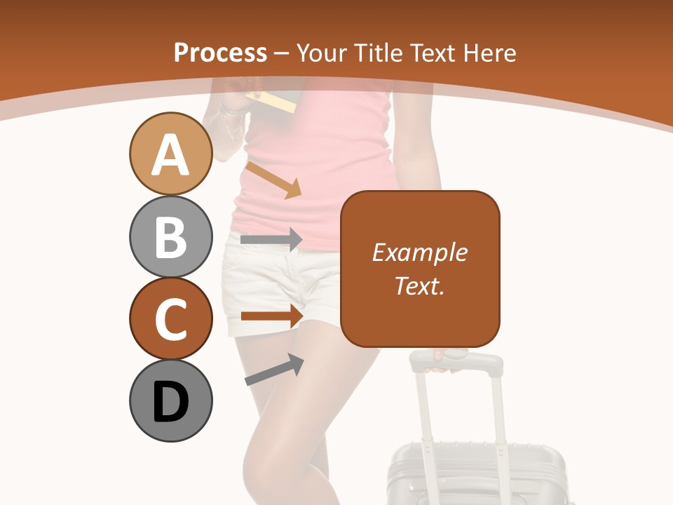 A Woman With A Suitcase And A Book Powerpoint Template PowerPoint Template