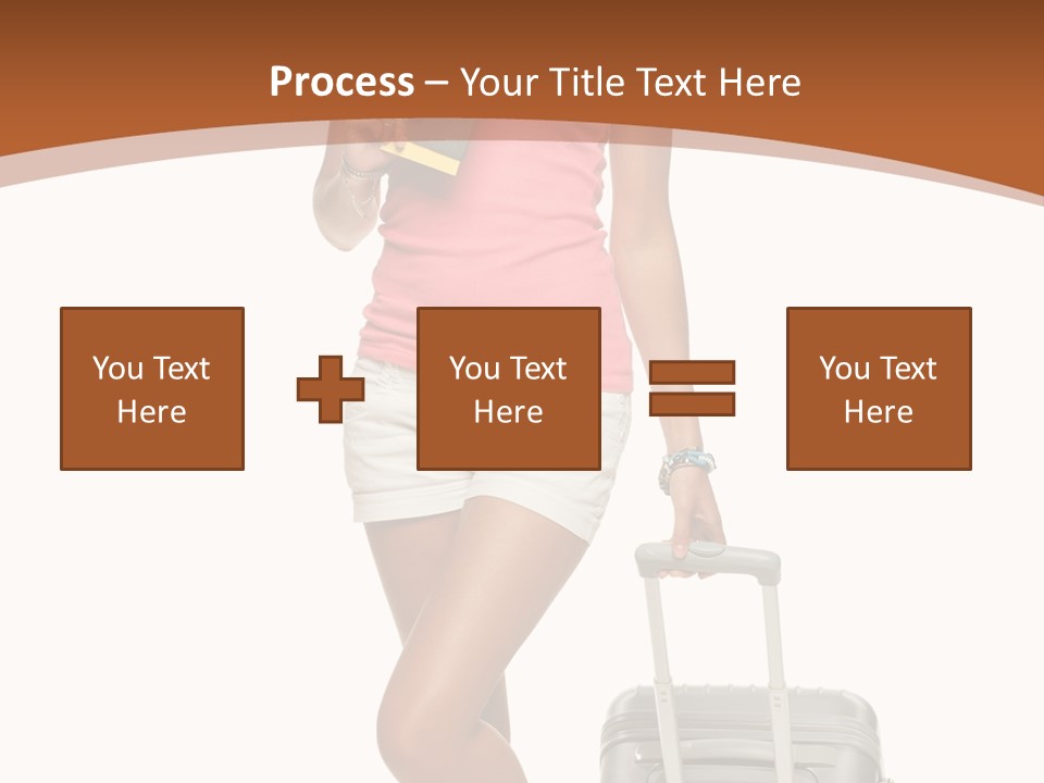 A Woman With A Suitcase And A Book Powerpoint Template PowerPoint Template