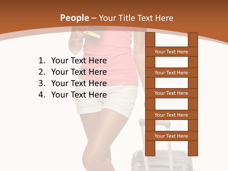 A Woman With A Suitcase And A Book Powerpoint Template PowerPoint Template