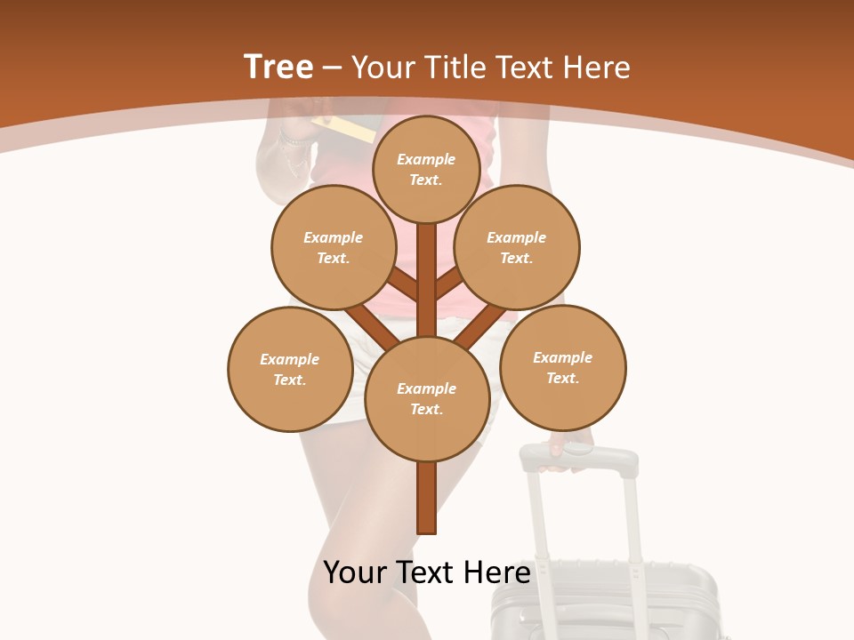 A Woman With A Suitcase And A Book Powerpoint Template PowerPoint Template