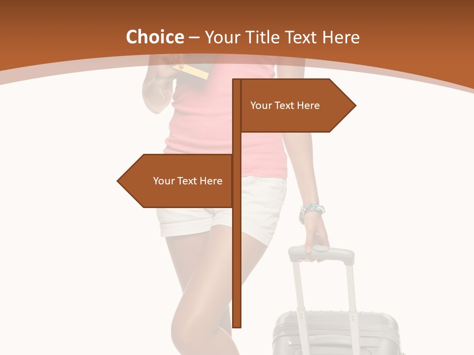 A Woman With A Suitcase And A Book Powerpoint Template PowerPoint Template