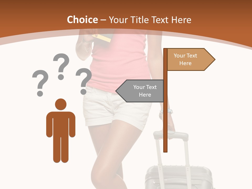 A Woman With A Suitcase And A Book Powerpoint Template PowerPoint Template