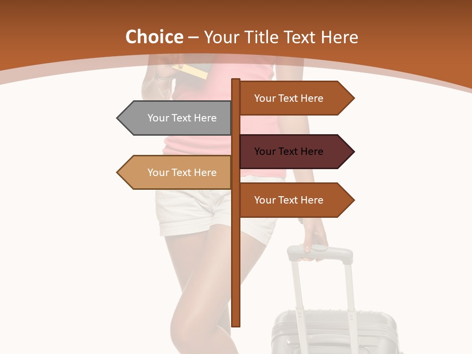 A Woman With A Suitcase And A Book Powerpoint Template PowerPoint Template