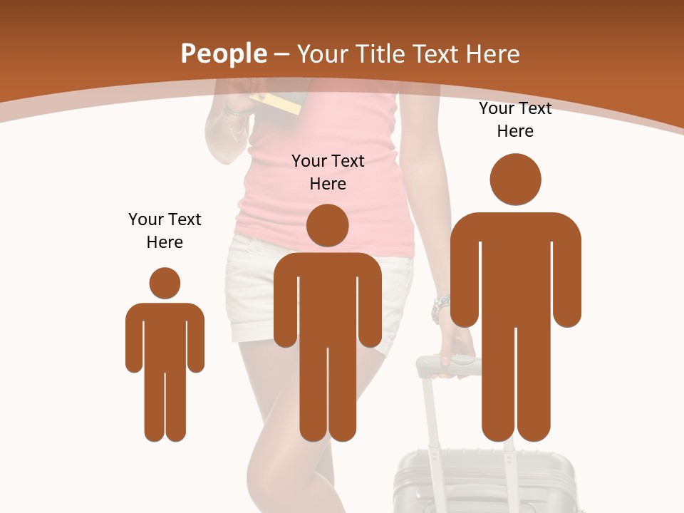 A Woman With A Suitcase And A Book Powerpoint Template PowerPoint Template