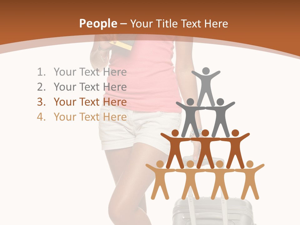 A Woman With A Suitcase And A Book Powerpoint Template PowerPoint Template