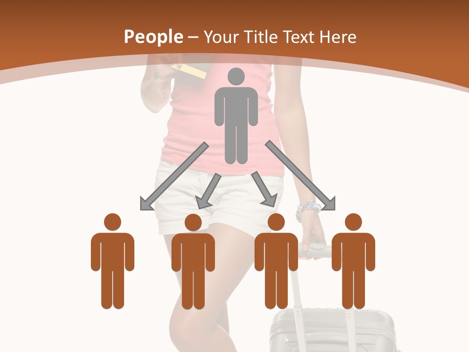 A Woman With A Suitcase And A Book Powerpoint Template PowerPoint Template