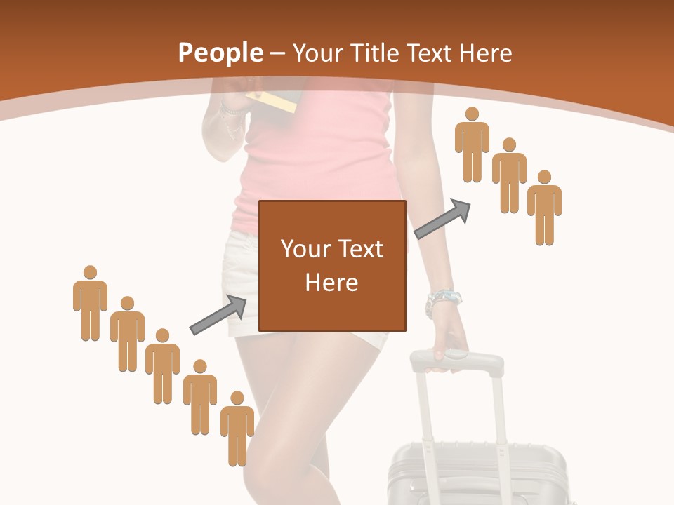 A Woman With A Suitcase And A Book Powerpoint Template PowerPoint Template
