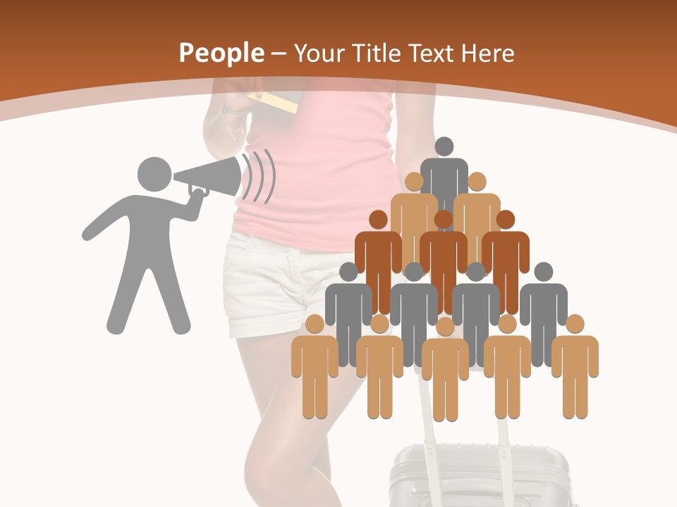 A Woman With A Suitcase And A Book Powerpoint Template PowerPoint Template