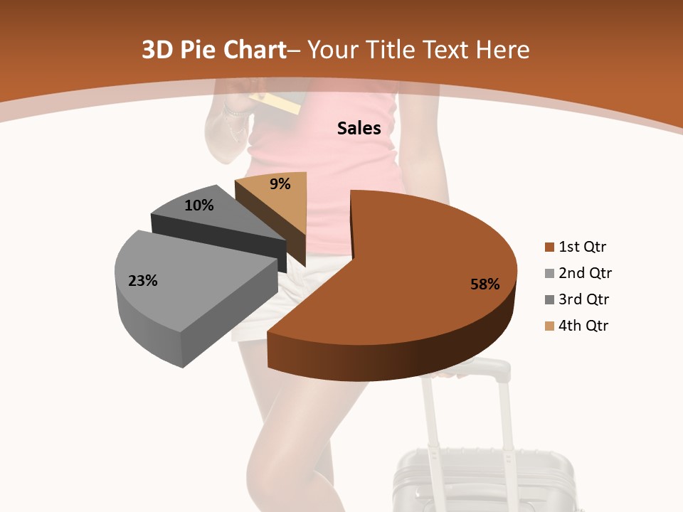 A Woman With A Suitcase And A Book Powerpoint Template PowerPoint Template