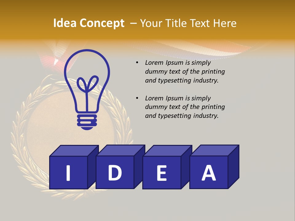 Certificate Award Gold PowerPoint Template