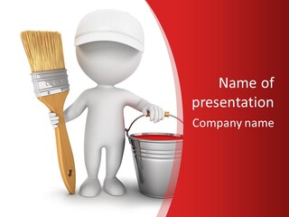 Person Red Decoration PowerPoint Template