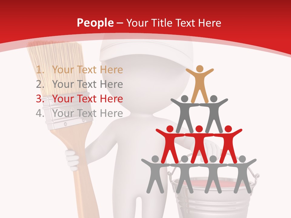 Person Red Decoration PowerPoint Template