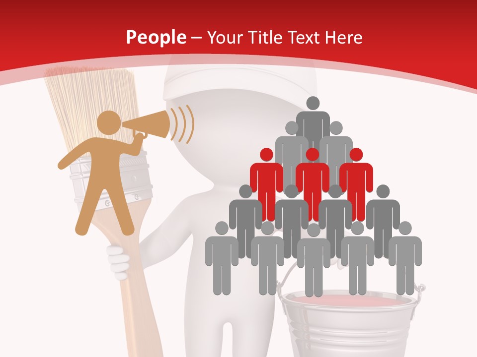 Person Red Decoration PowerPoint Template