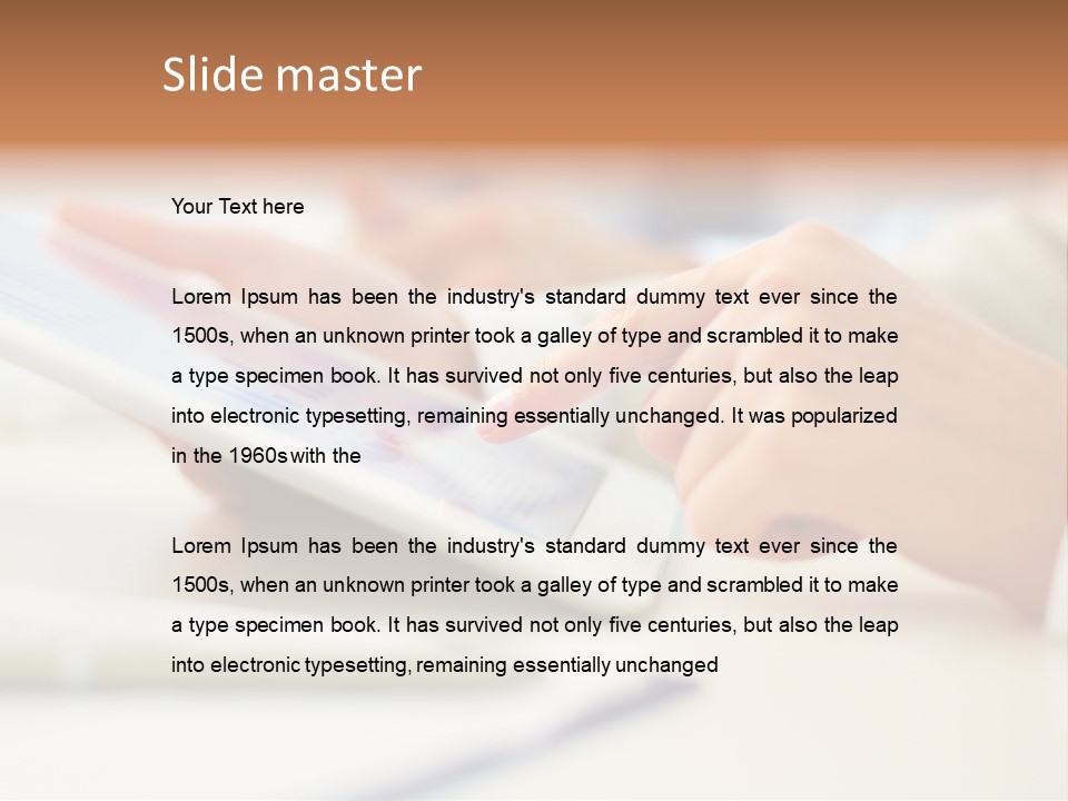 Touchpad Finger Lifestyle PowerPoint Template