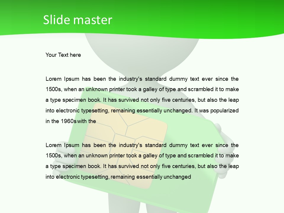 Man Graphics Phone PowerPoint Template