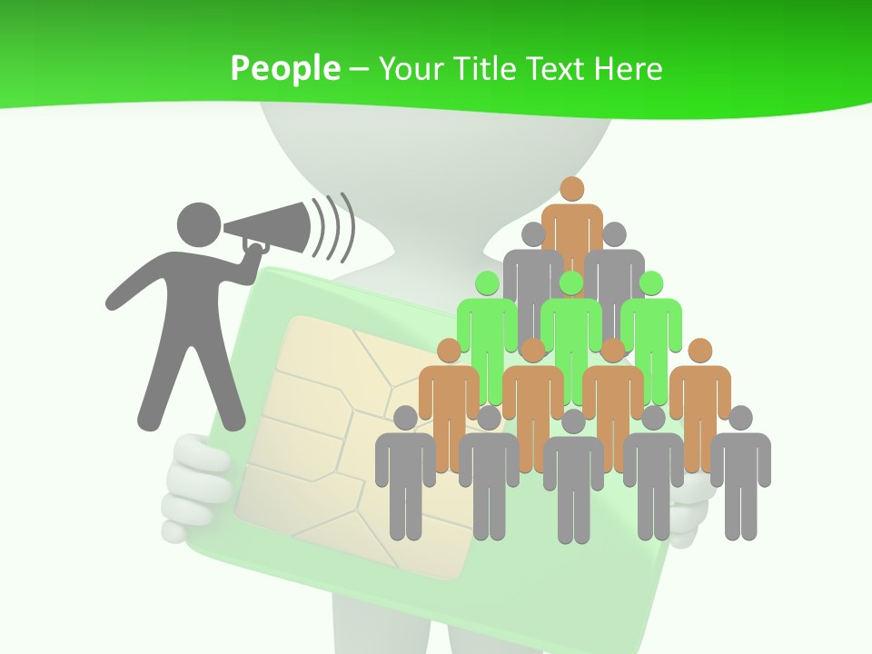 Man Graphics Phone PowerPoint Template