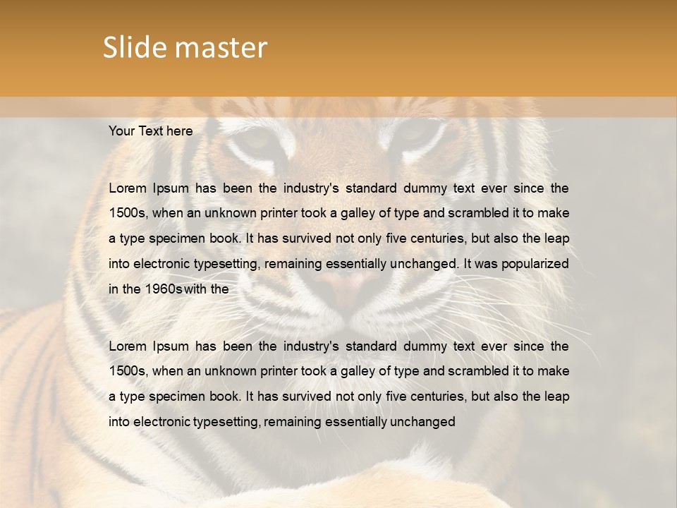 Jungle Wildcat Orange PowerPoint Template