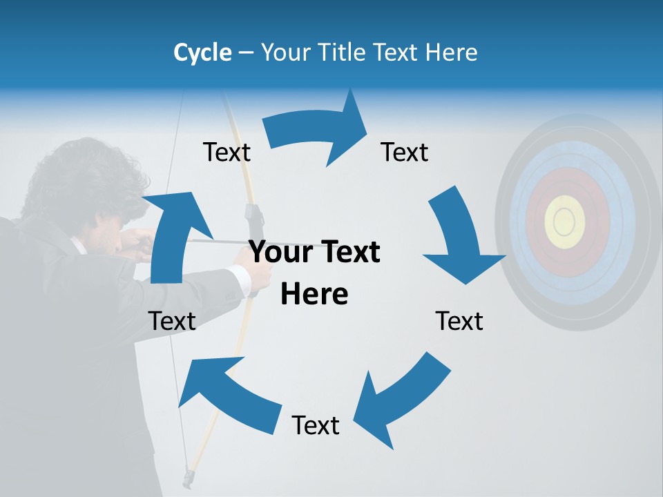 A Man Is Aiming A Bow At A Target PowerPoint Template