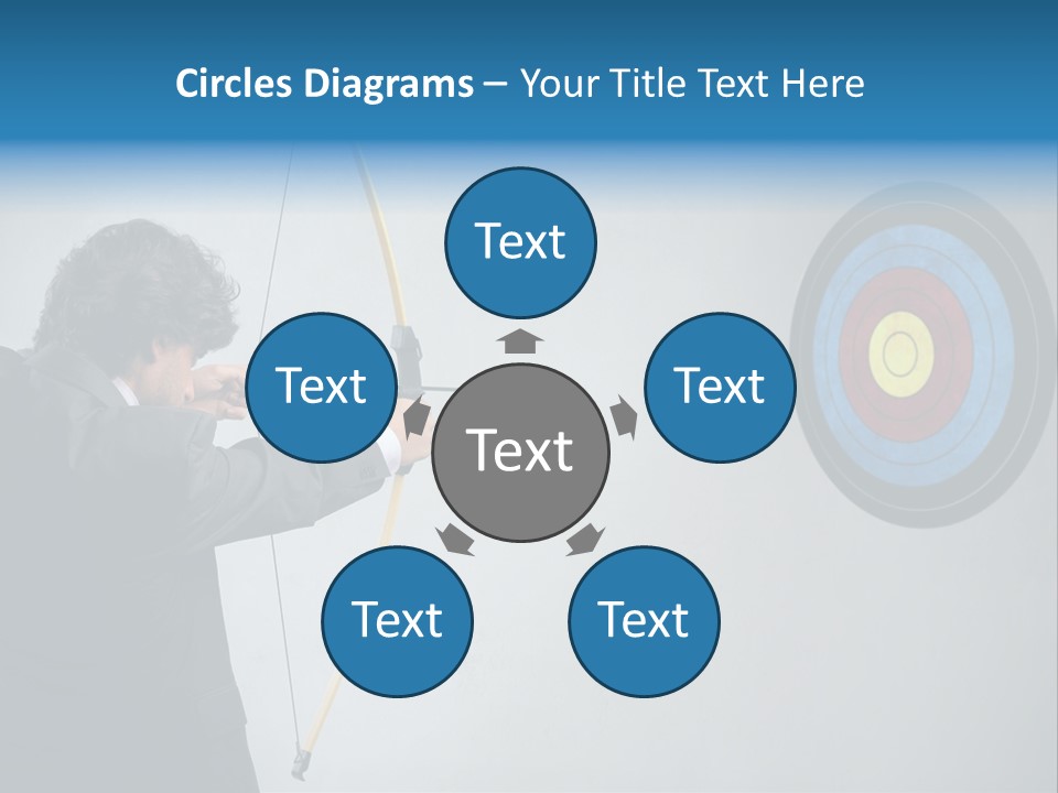 A Man Is Aiming A Bow At A Target PowerPoint Template