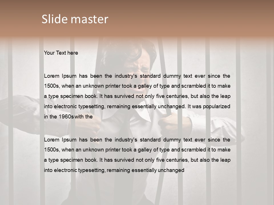 Jail Businessman Flee PowerPoint Template