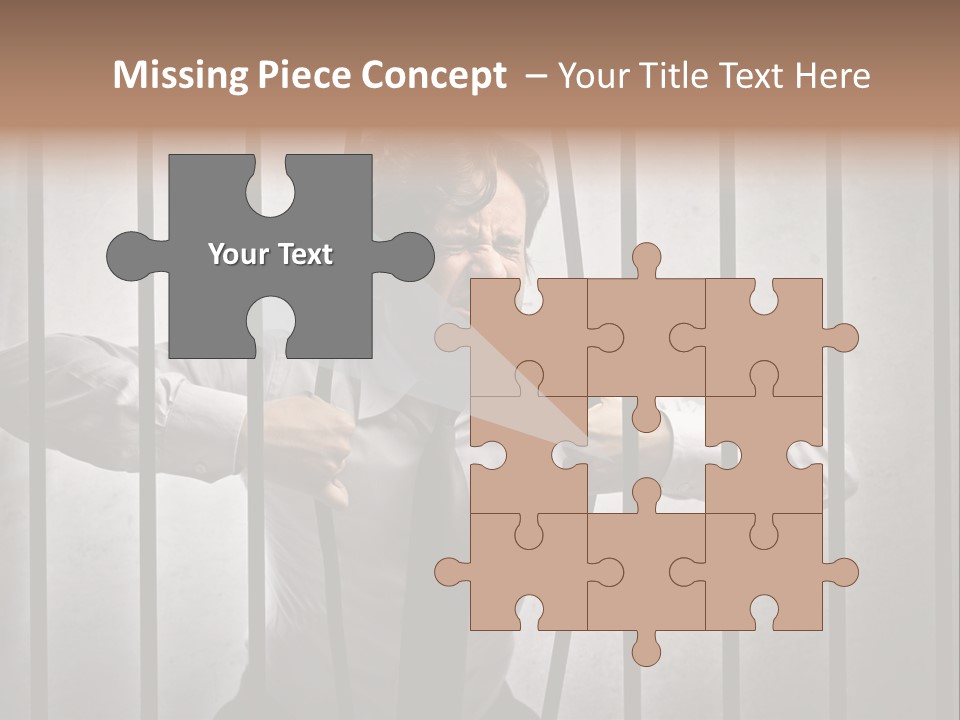 Jail Businessman Flee PowerPoint Template