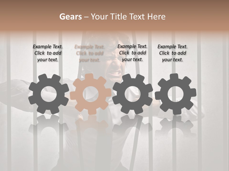 Jail Businessman Flee PowerPoint Template