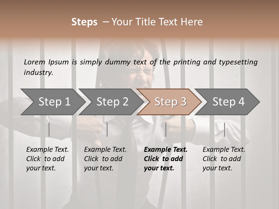 Jail Businessman Flee PowerPoint Template