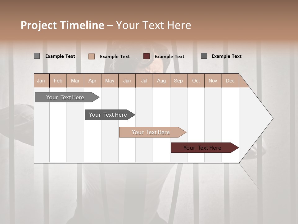 Jail Businessman Flee PowerPoint Template