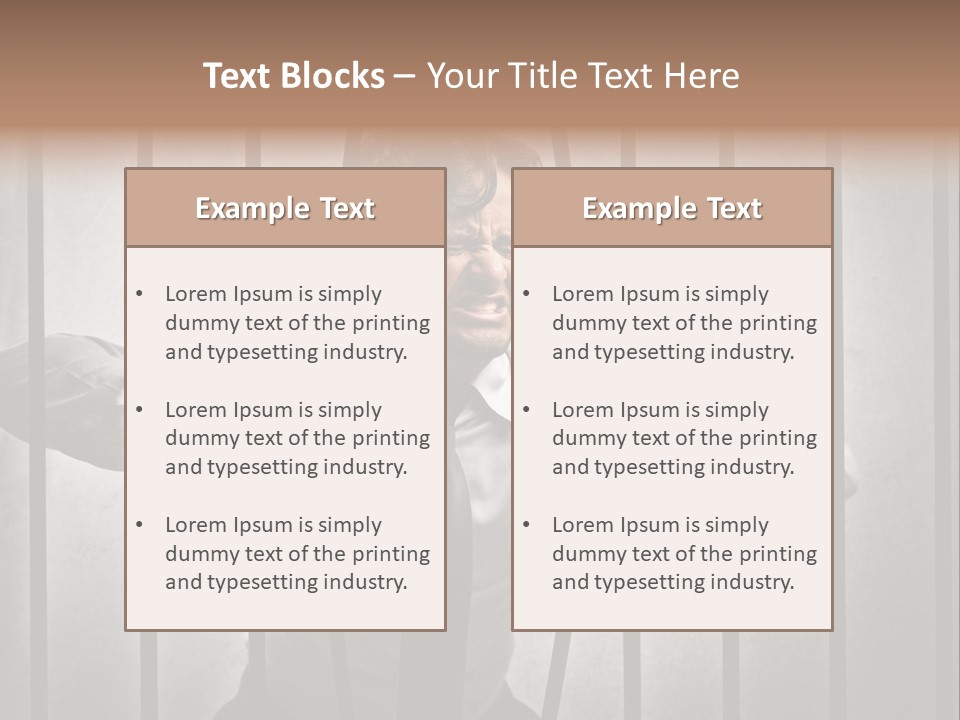 Jail Businessman Flee PowerPoint Template